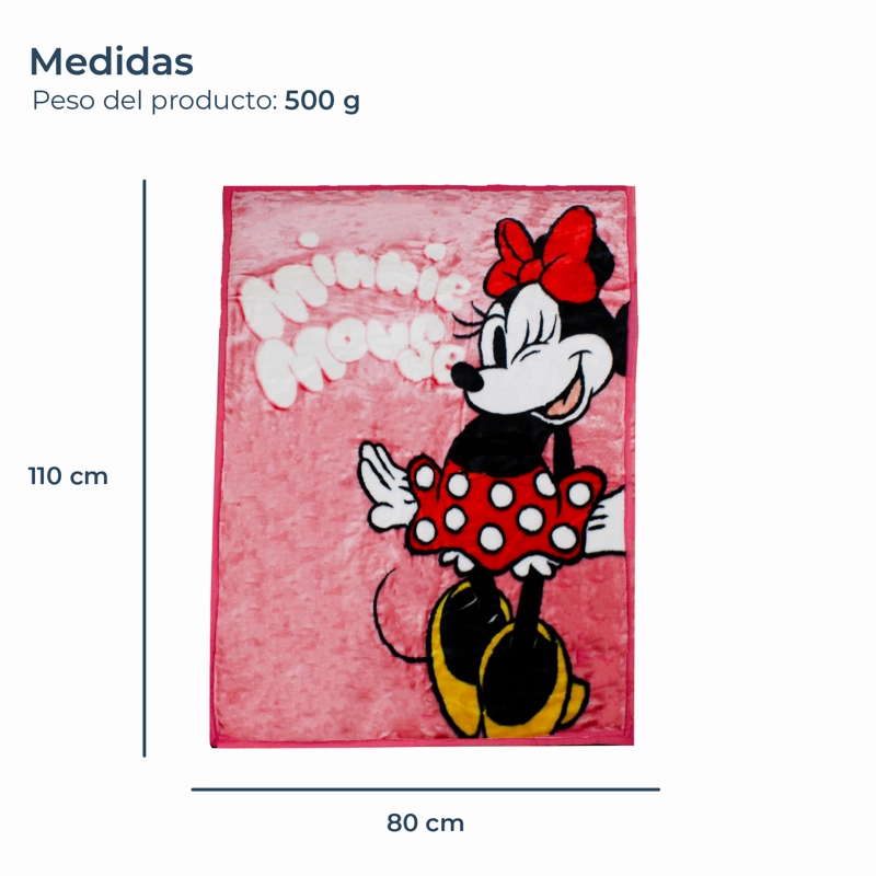 SACO CON BROCHE ULTRA SOFT MINNIE MOUSE 80X110CM ROSADO - 5