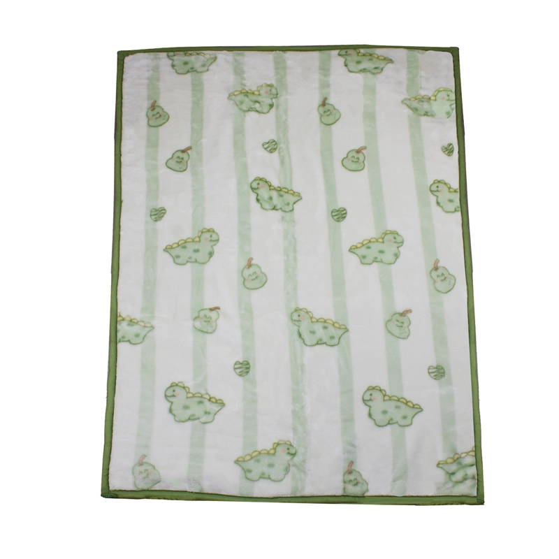 FRAZADA ULTRA SOFT DINO 110X140CM VERDE BEBESIT - 2