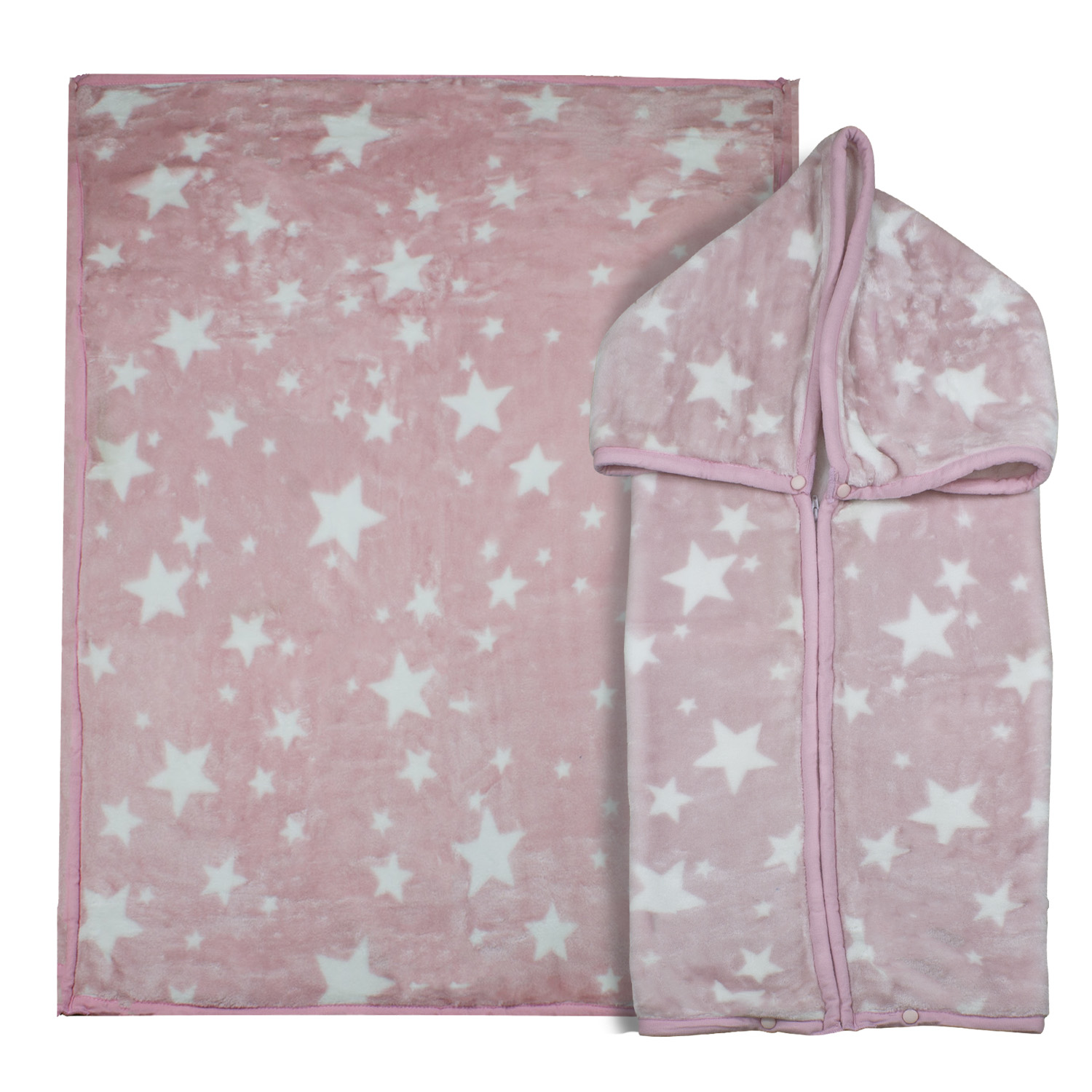 SACO CON BROCHE ULTRA SOFT ESTRELLA 80X110CM ROSADO BEBESIT - 1