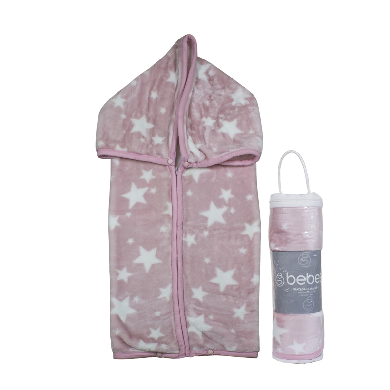 SACO CON BROCHE ULTRA SOFT ESTRELLA 80X110CM ROSADO BEBESIT - 2