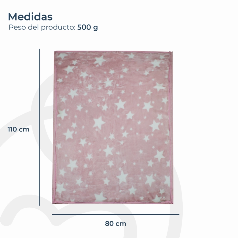 SACO CON BROCHE ULTRA SOFT ESTRELLA 80X110CM ROSADO BEBESIT - 4