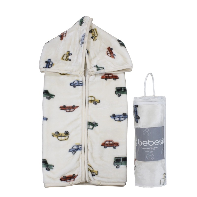 SACO CON BROCHE ULTRA SOFT AUTO 80X110CM BEIGE BEBESIT - 2