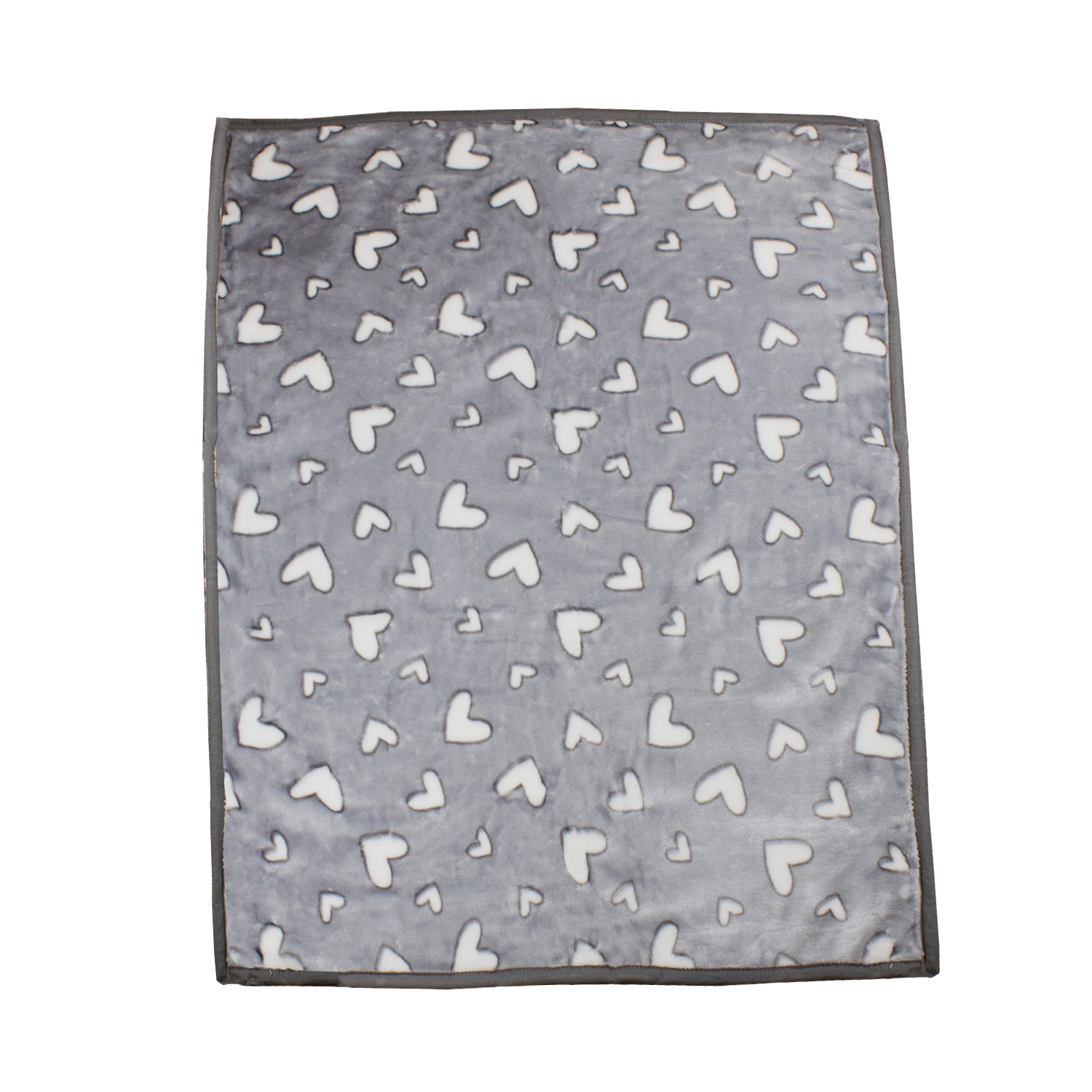 FRAZADA ULTRA SOFT CORAZONES 80X110CM GRIS BEBESIT - 2