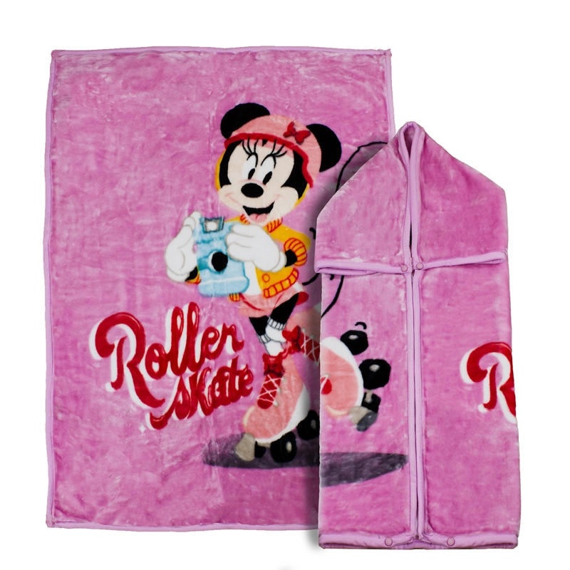 SACO CON BROCHE ULTRA SOFT MINNIE ROLLER 80X110CM ROSADO - 1