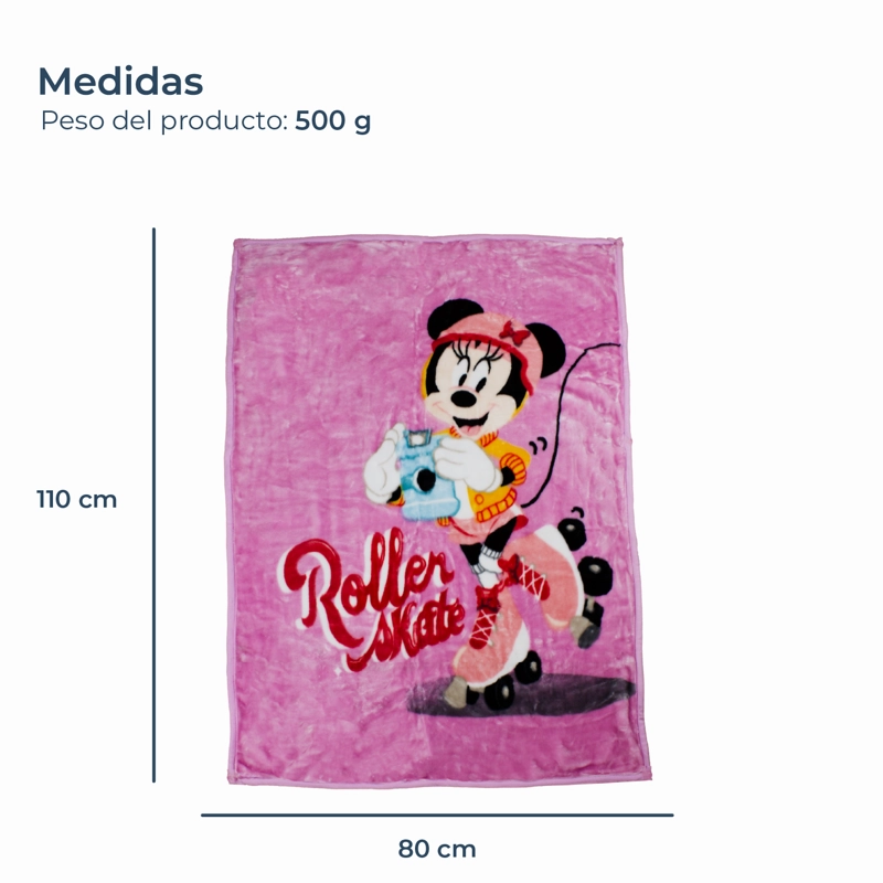 SACO CON BROCHE ULTRA SOFT MINNIE ROLLER 80X110CM ROSADO - 5