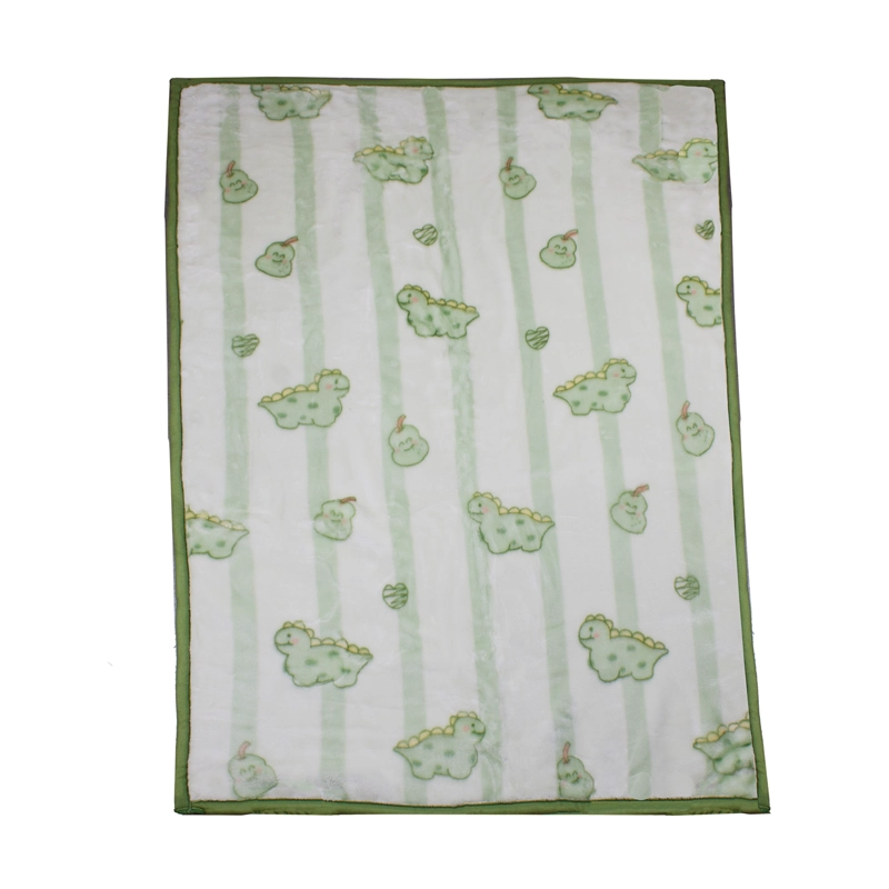 FRAZADA ULTRA SOFT DINO 80X110CM VERDE BEBESIT - 2