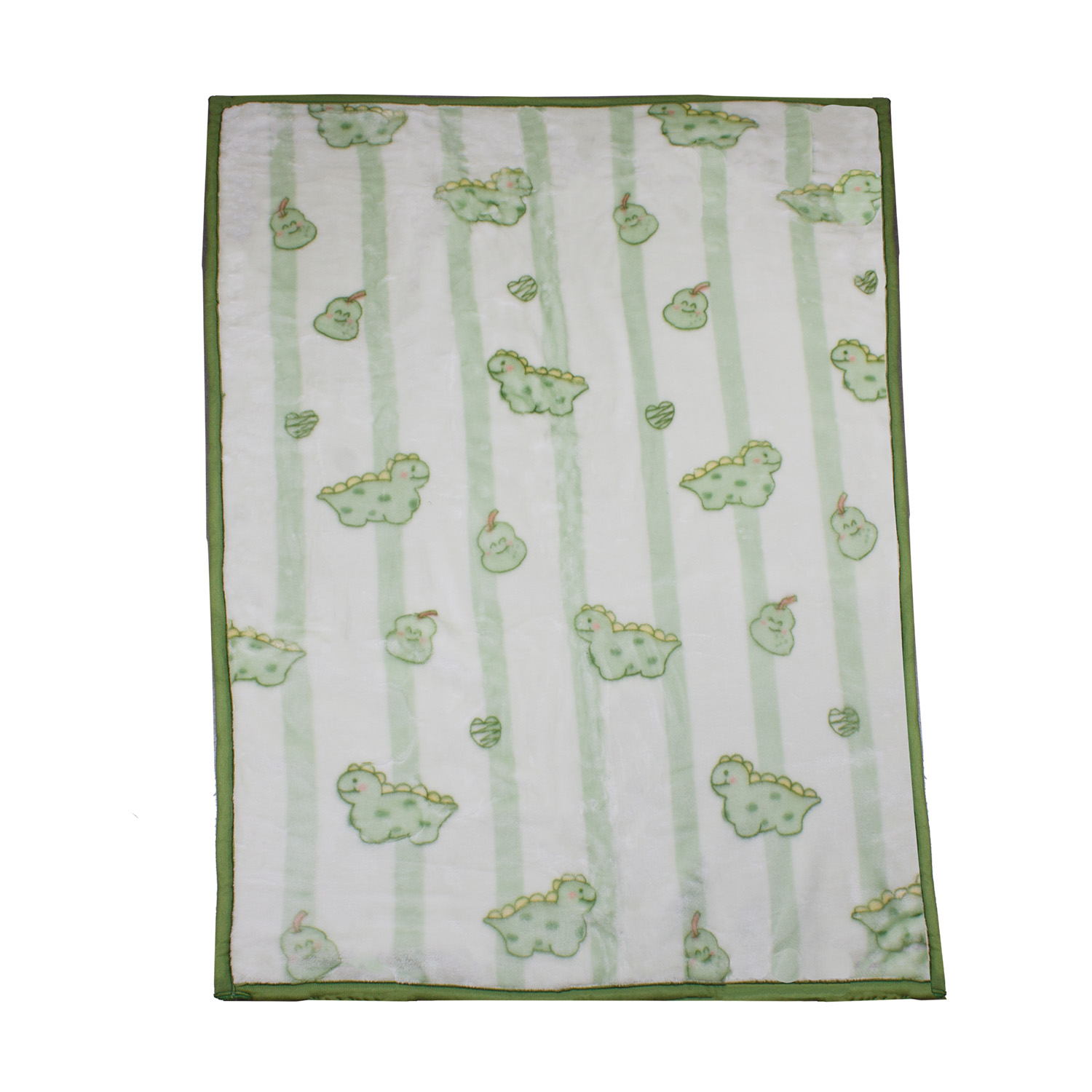 FRAZADA ULTRA SOFT DINO 80X110CM VERDE BEBESIT - 2