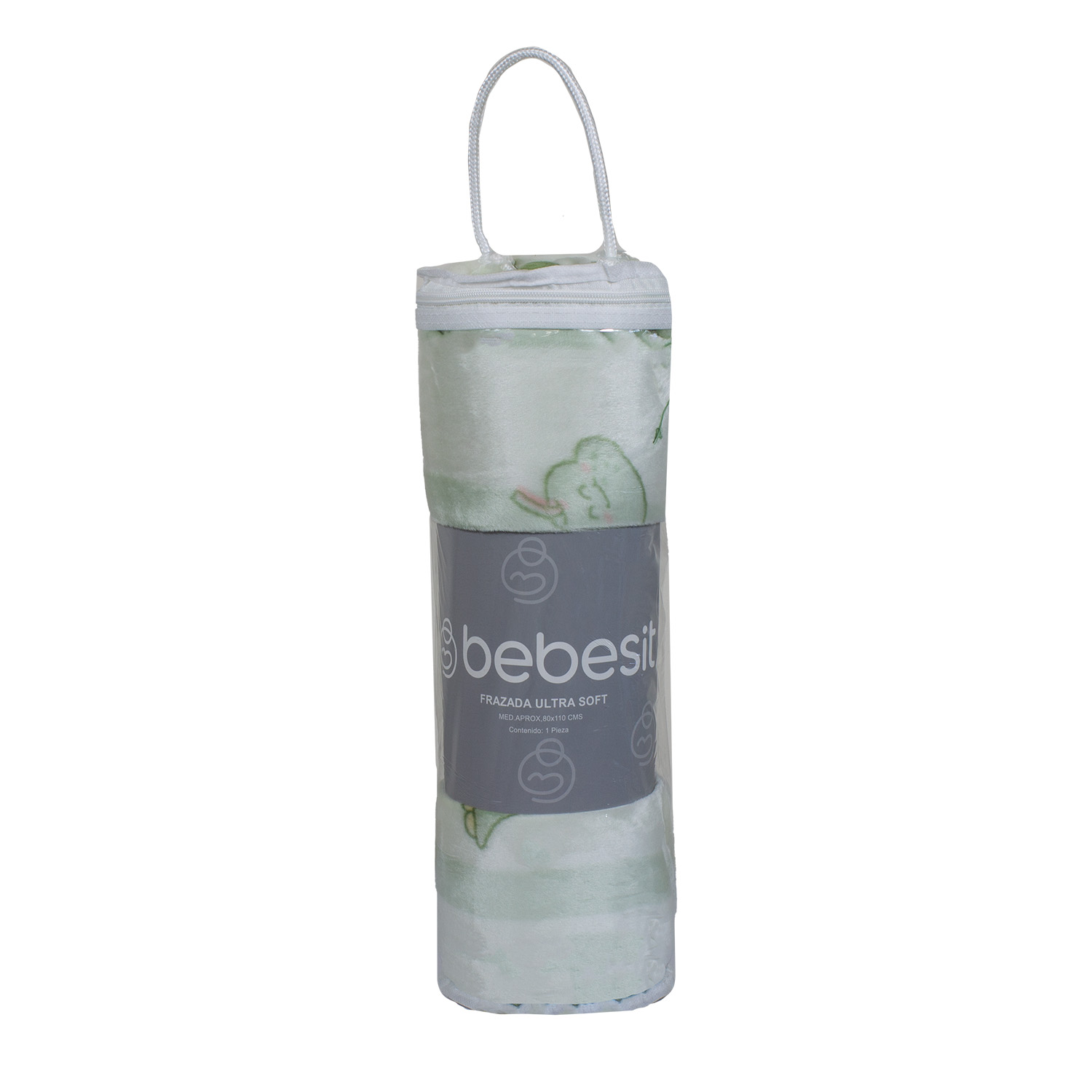 FRAZADA ULTRA SOFT DINO 80X110CM VERDE BEBESIT - 3