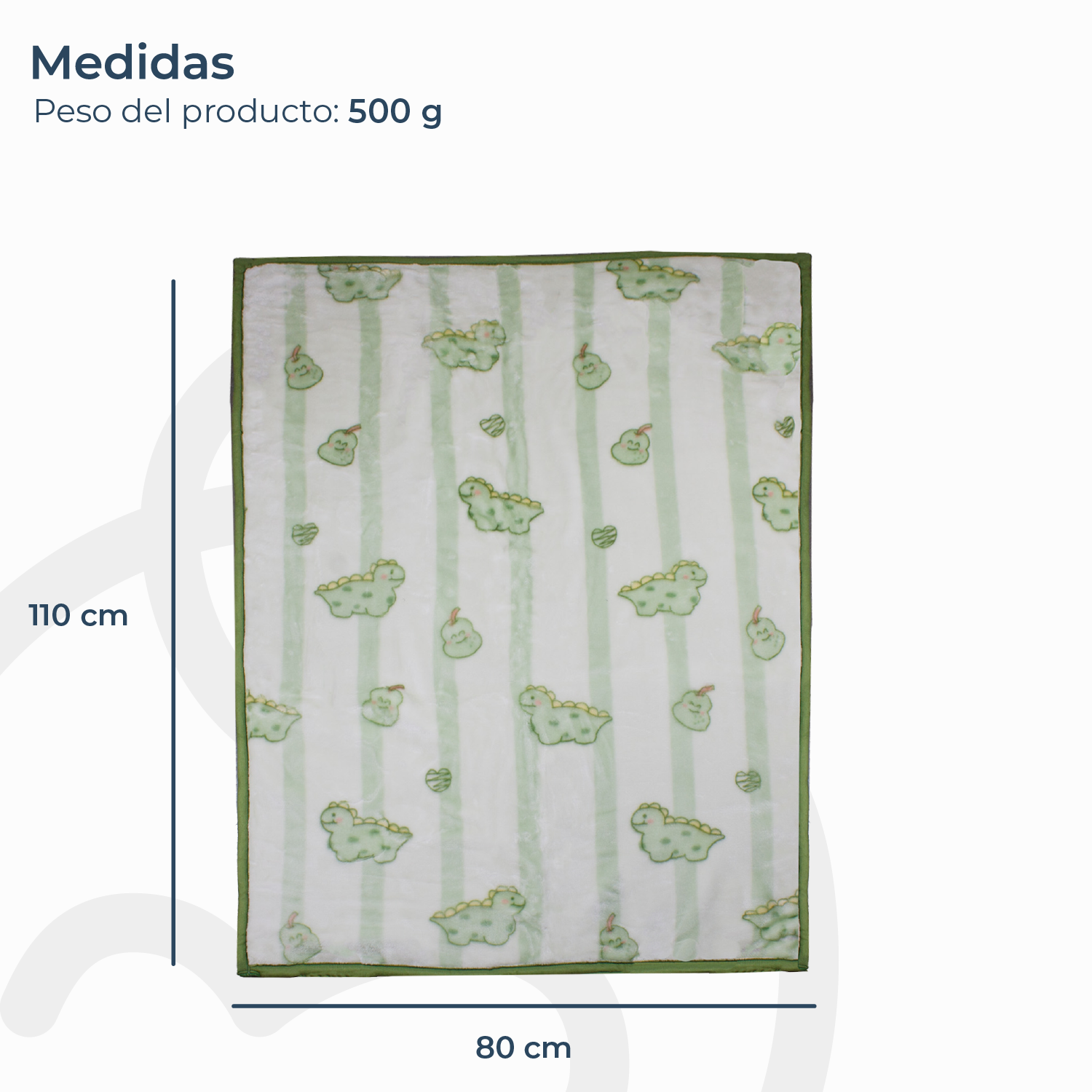 FRAZADA ULTRA SOFT DINO 80X110CM VERDE BEBESIT - 4