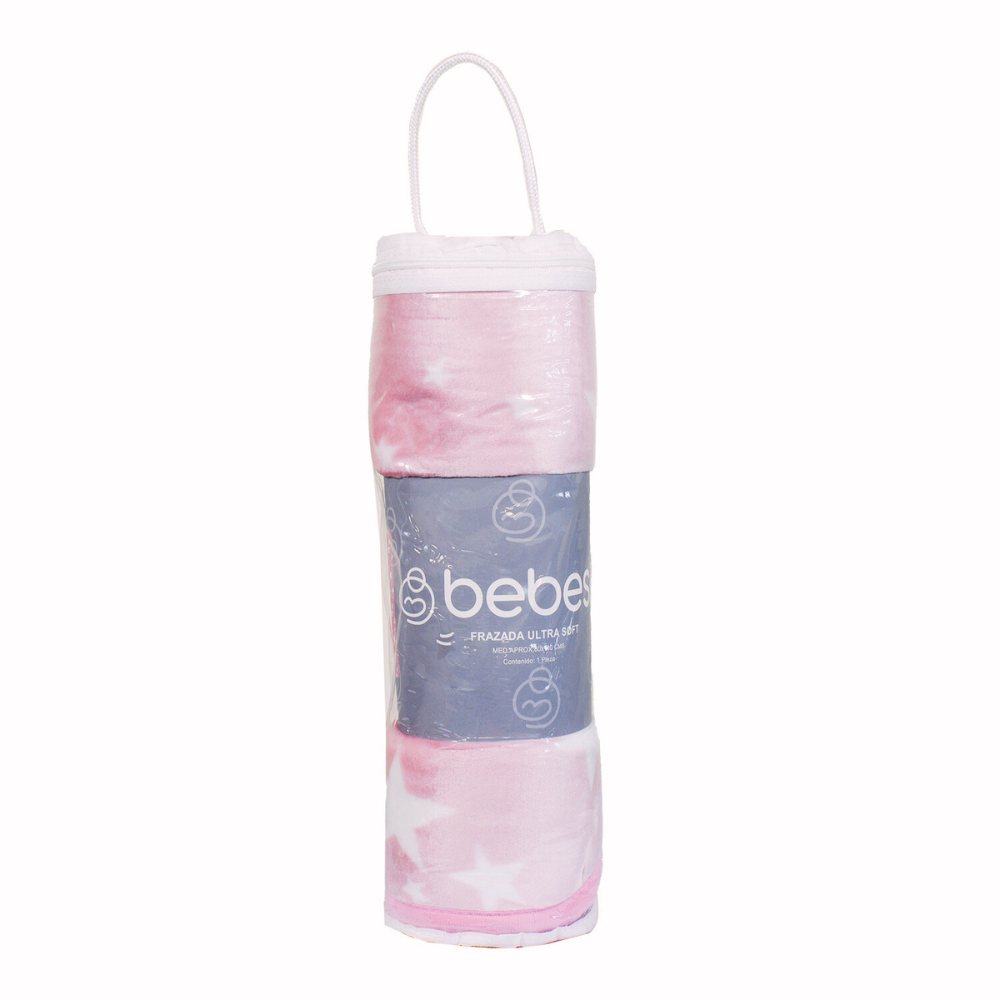 FRAZADA ULTRA SOFT ESTRELLA 80X110CM ROSADO BEBESIT - 3