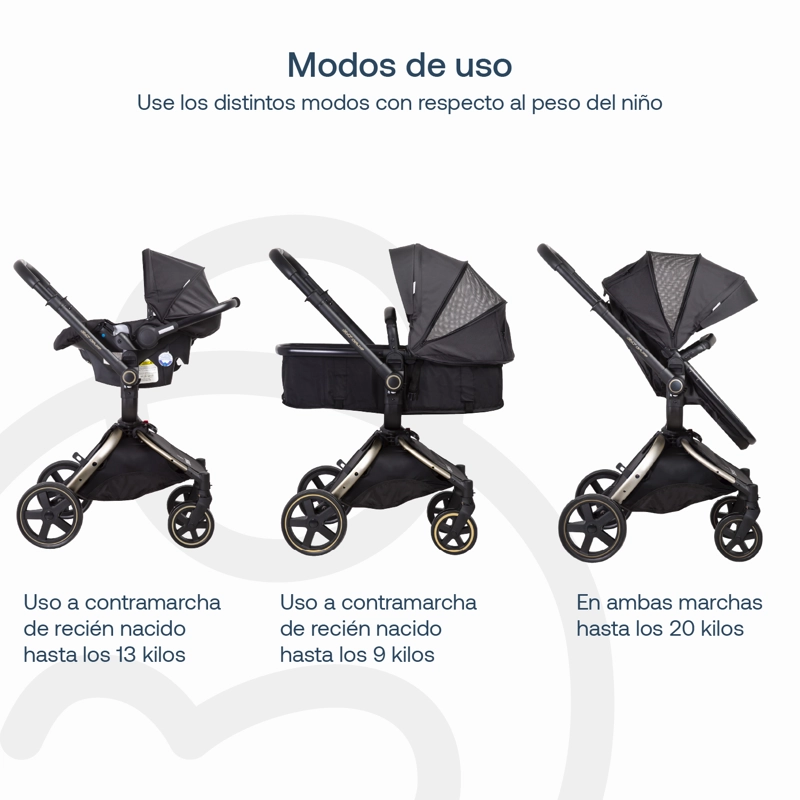COCHE CUNA TRAVEL SYSTEM DELUXE 360° SX DORADO BEBESIT - 7