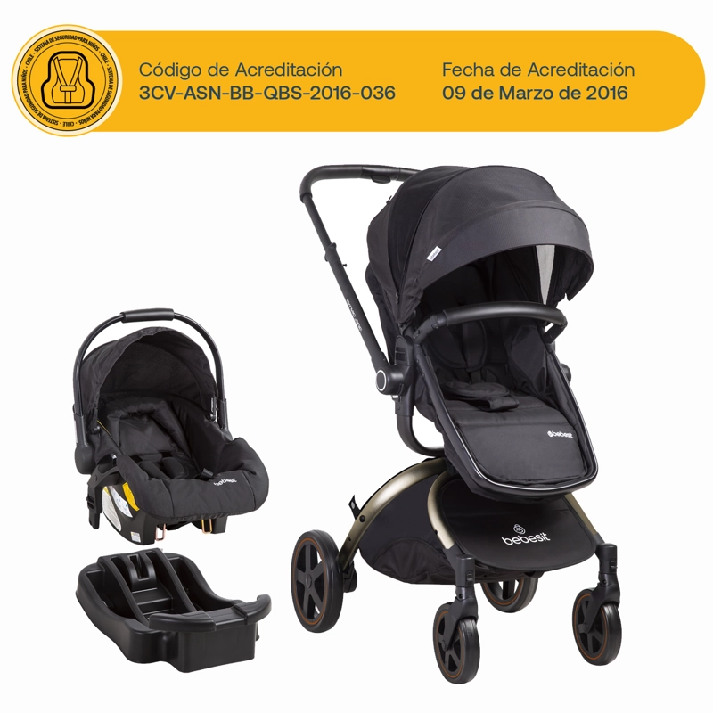 COCHE CUNA TRAVEL SYSTEM DELUXE 360° SX DORADO BEBESIT - 9