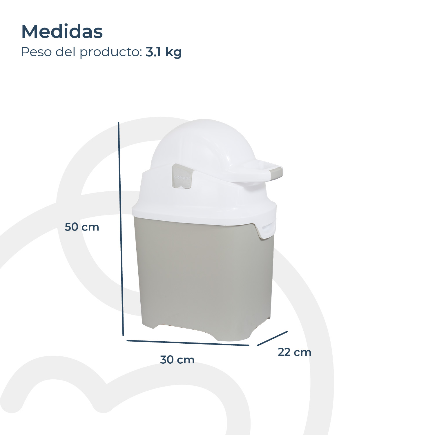 CONTENEDOR DE PAÑALES BEIGE BEBESIT - 8
