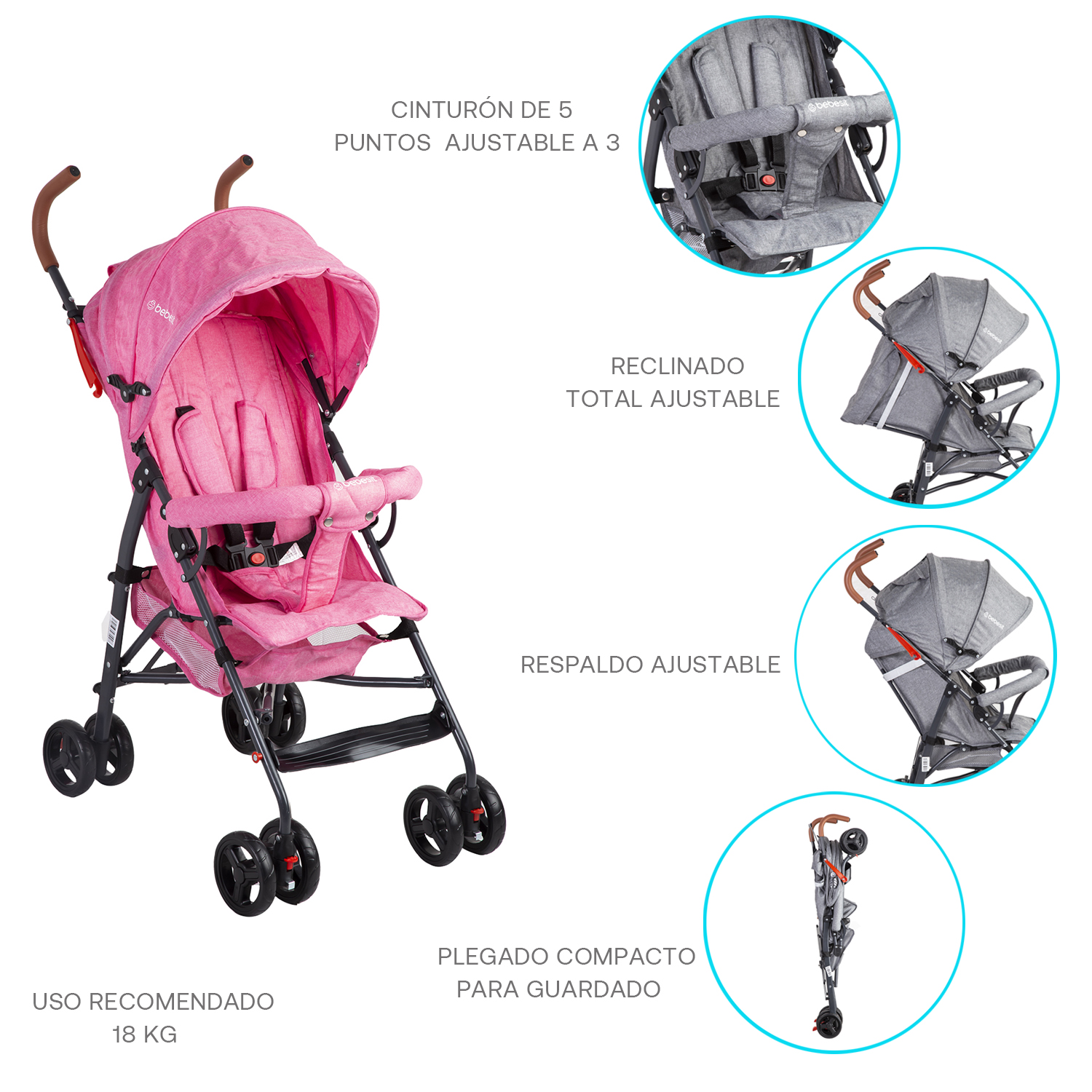 COCHE PARAGUA 5126 ROSADO - 3