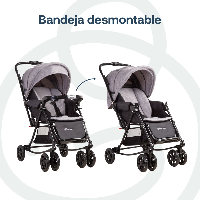 COCHE CUNA BALANCIN SX GRIS MELANGE BEBESIT - 6