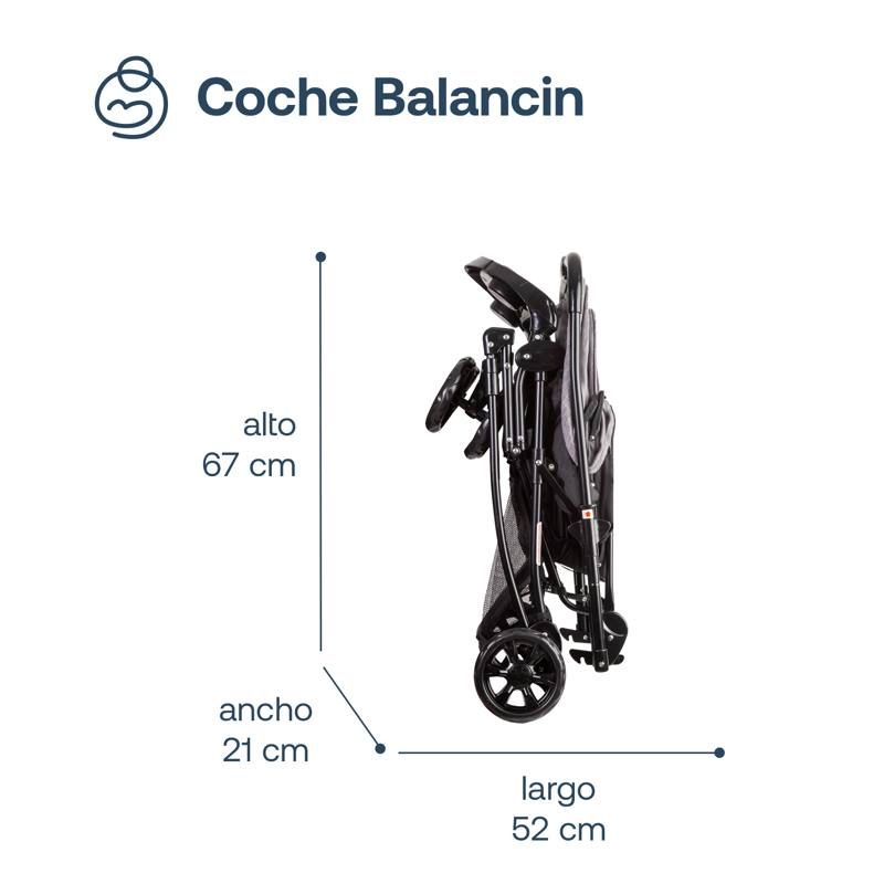 COCHE CUNA BALANCIN SX GRIS MELANGE BEBESIT - 8