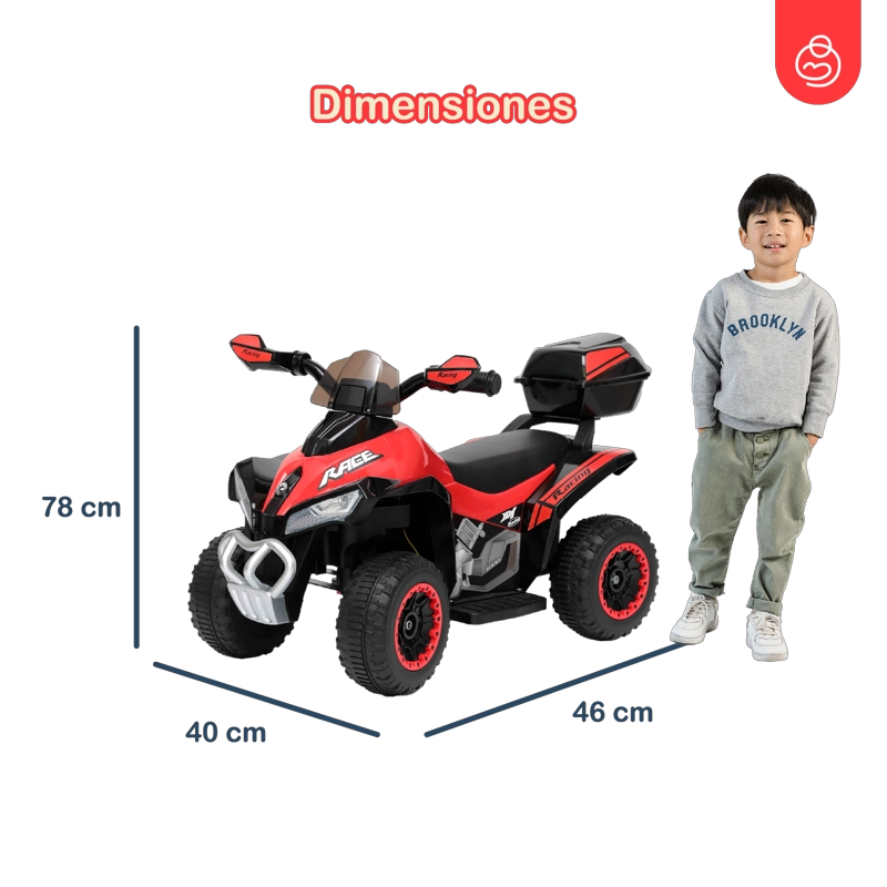 CUADRIMOTO A BATERÍA QUAD LX EN COLOR ROJO BEBESIT - 6
