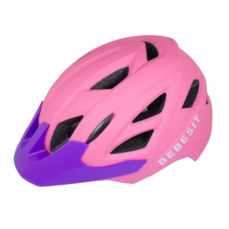 CASCO INTEGRAL BICI CROSS REJILLA DESMONTABLE ROSADO MORADO - 4