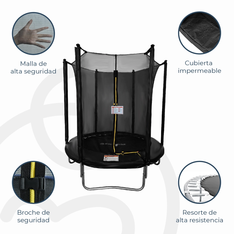 CAMA ELÁSTICA TRAMPOLÍN 1,8 MT + MALLA SEGURIDAD - 4
