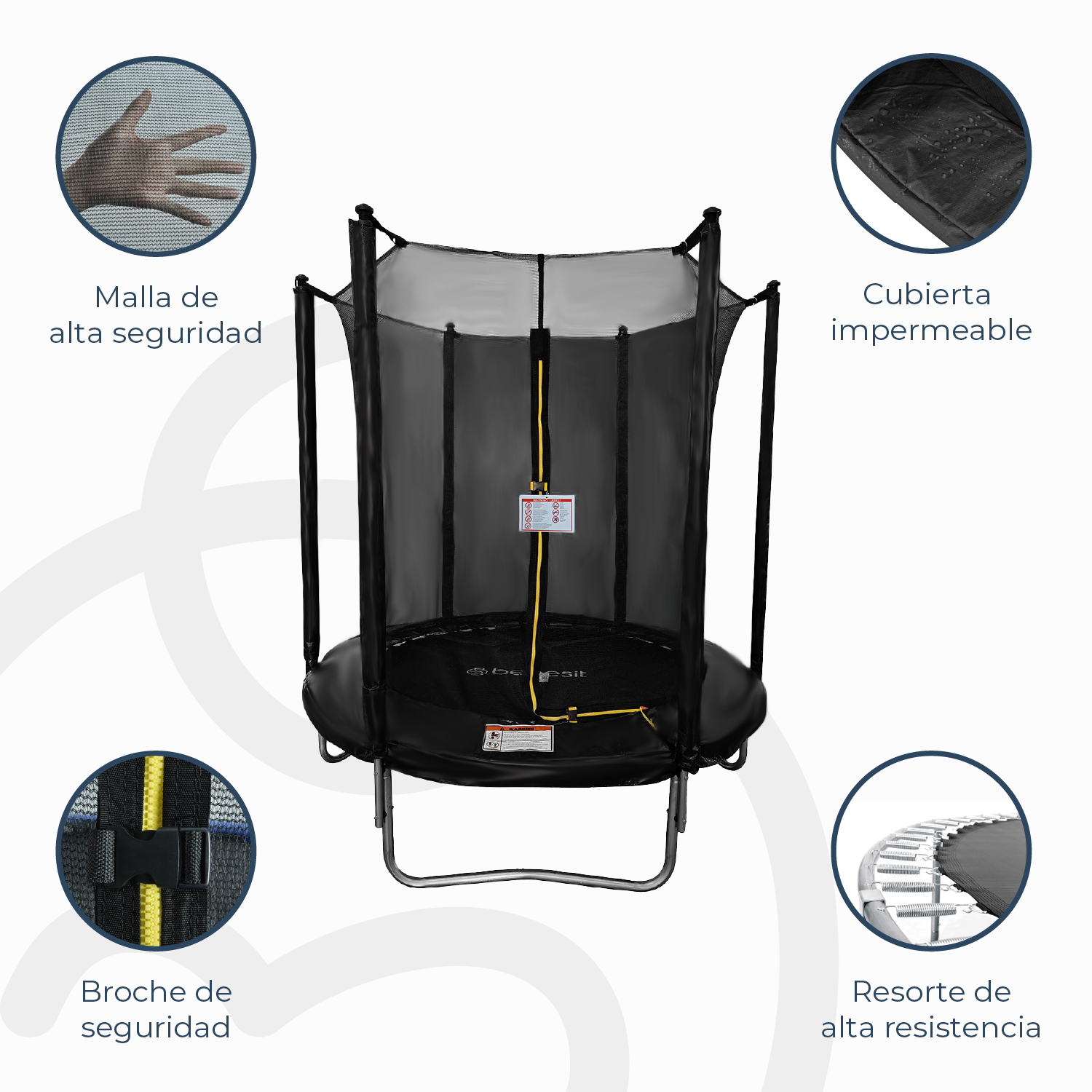 CAMA ELÁSTICA TRAMPOLÍN 1,8 MT + MALLA SEGURIDAD - 4