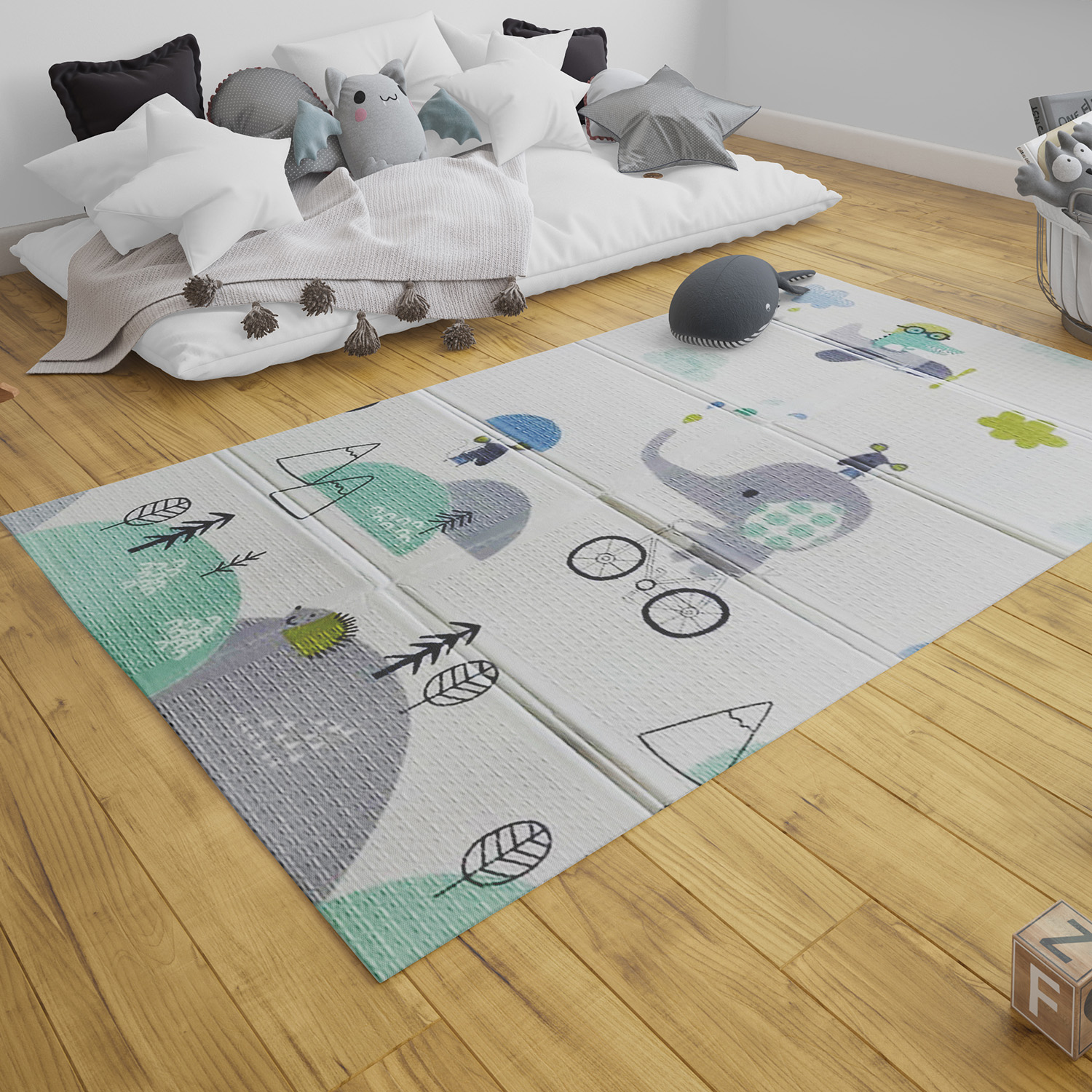 ALFOMBRA ANTIGOLPES PLEGABLE 180X120 CIUDAD ELEFANTE BEBESIT - 7
