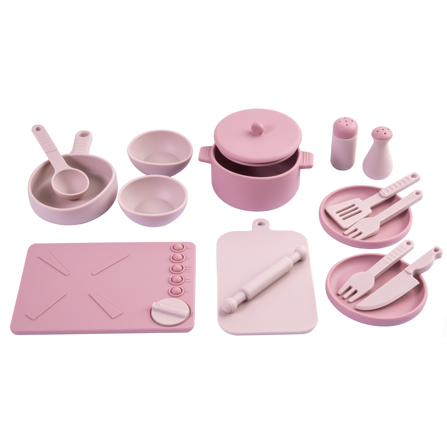 COCINA DE JUGUETE MONTESSORI SILICONA ROSADA - 1