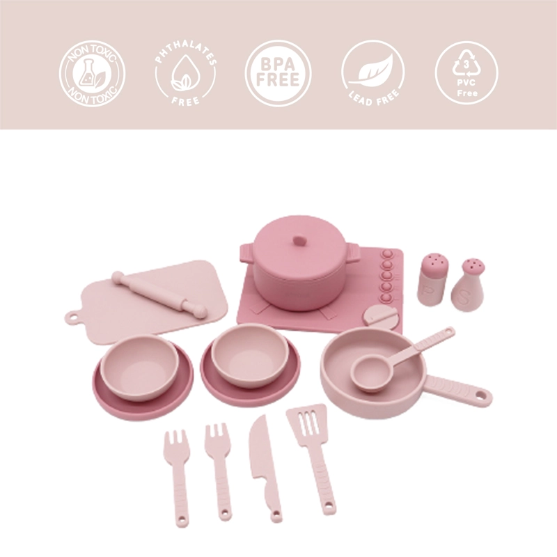 COCINA DE JUGUETE MONTESSORI SILICONA ROSADA - 4