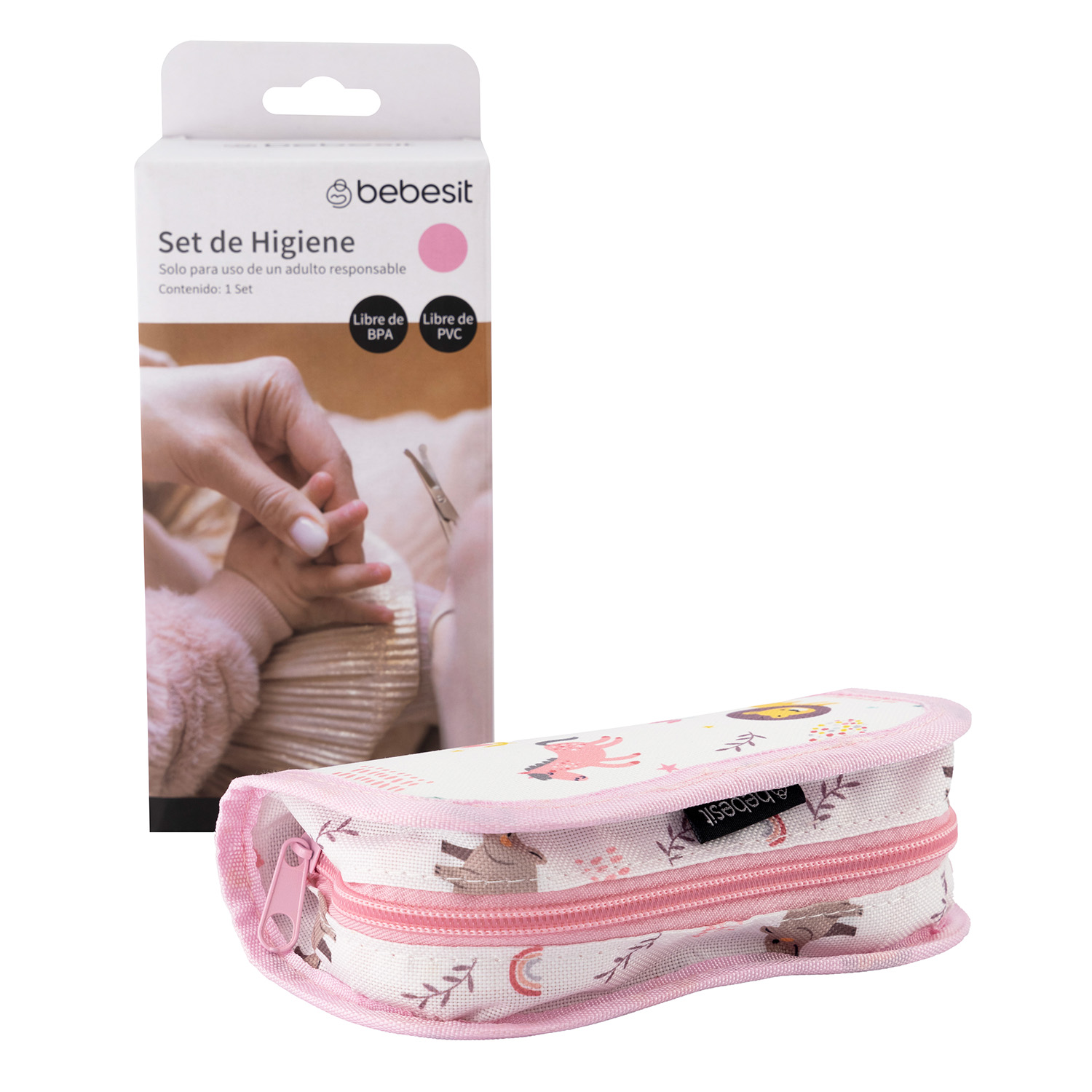 SET HIGIENE CUIDADOS BEBE RECIÉN NACIDO ROSADO - 3