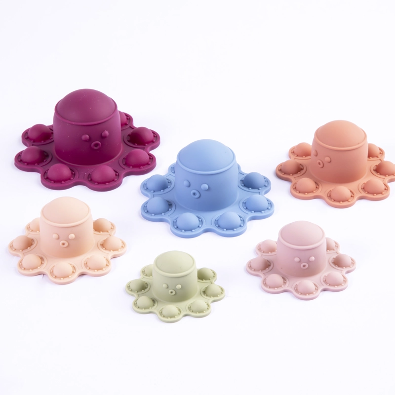 JUGUETE TORRE PULPO MONTESSORI SILICONA - 2
