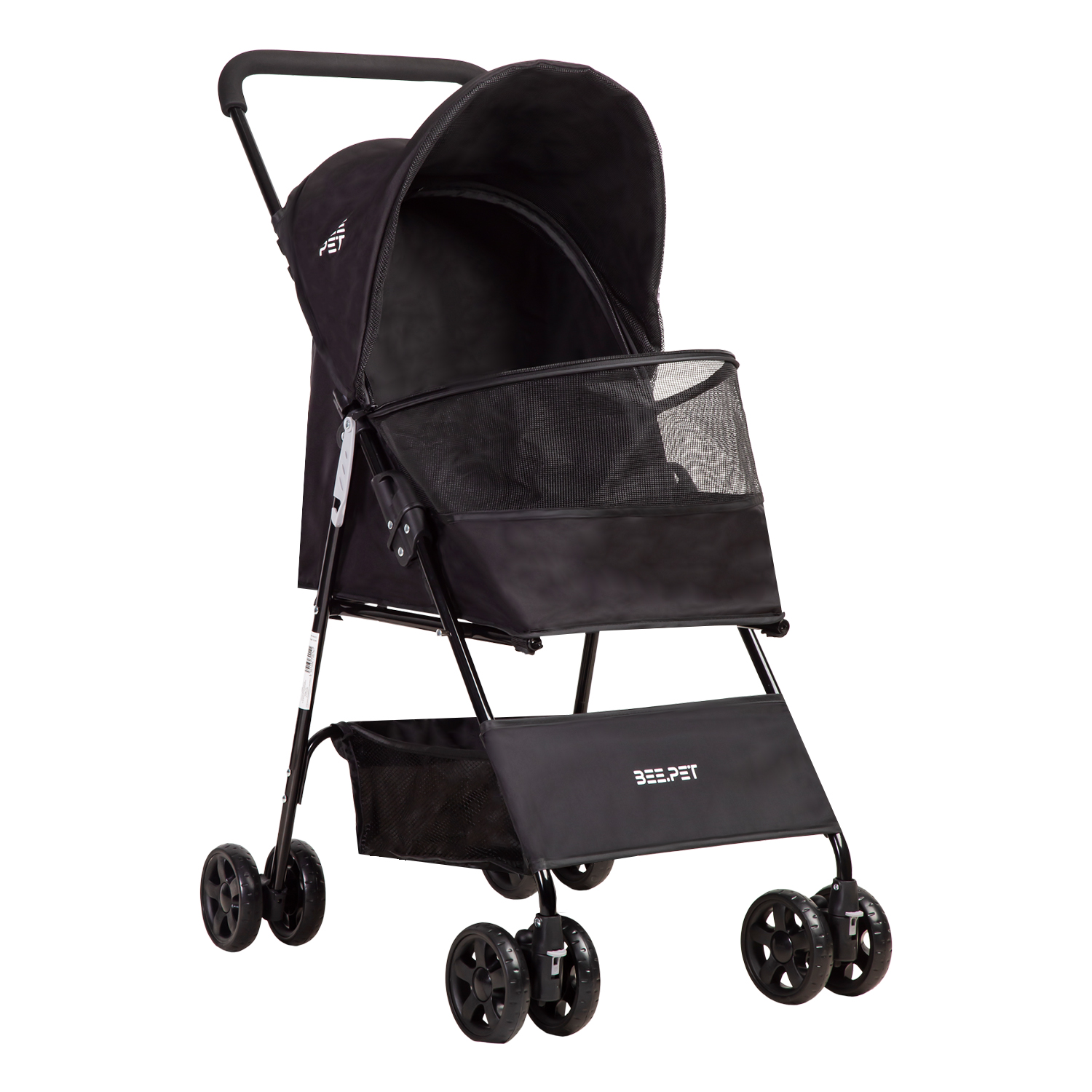 COCHE MASCOTA PLEGABLE LIGHT PERRO GATO EN COLOR NEGRO BEEPET BEBESIT - 1