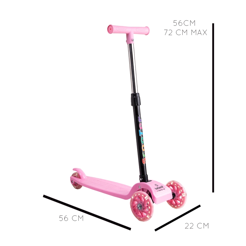 SCOOTER MONOPATÍN NIÑA REGULABLE PLEGABLE XT03 ROSA BEBESIT - 3