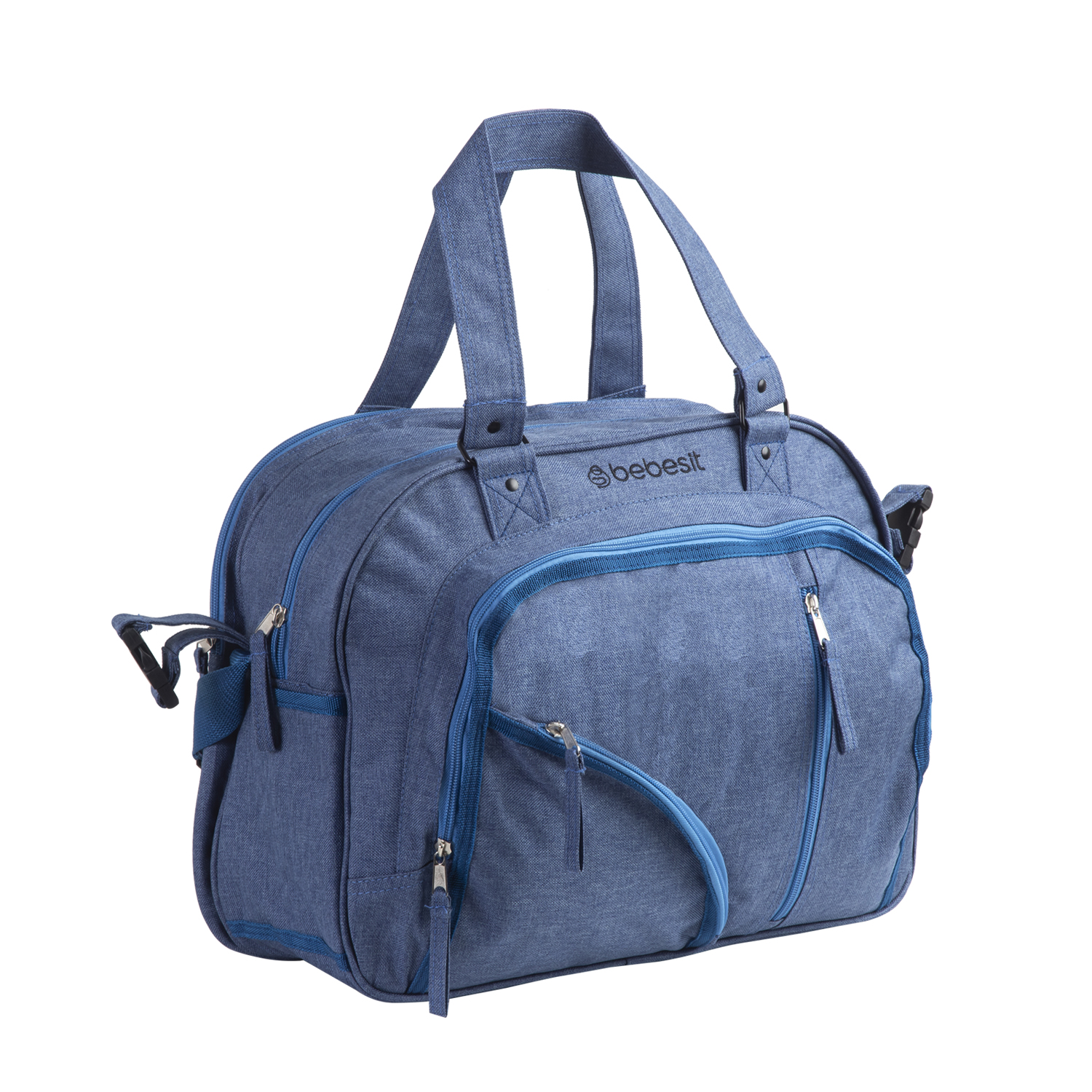 BOLSO MATERNAL MUDADOR PAÑALERA BEBESIT MELANGE - AZUL - 1