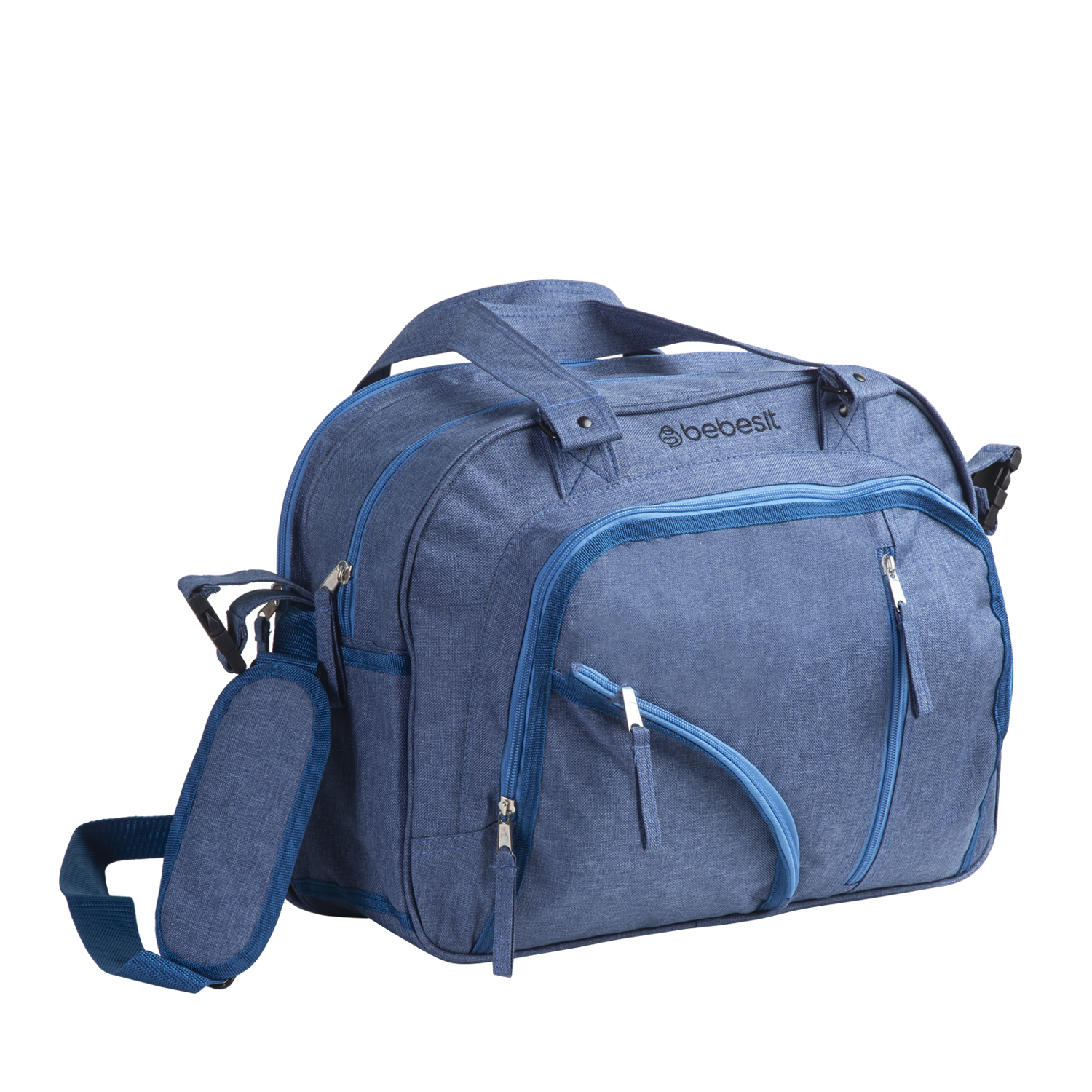 BOLSO MATERNAL MUDADOR PAÑALERA BEBESIT MELANGE - AZUL - 3