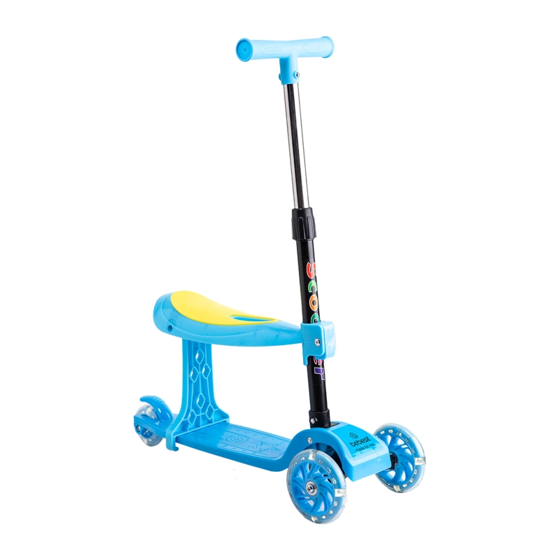 SCOOTER MONOPATÍN 2 EN 1 CON ASIENTO NIÑO PLEGABLE XT04 AZUL - 1