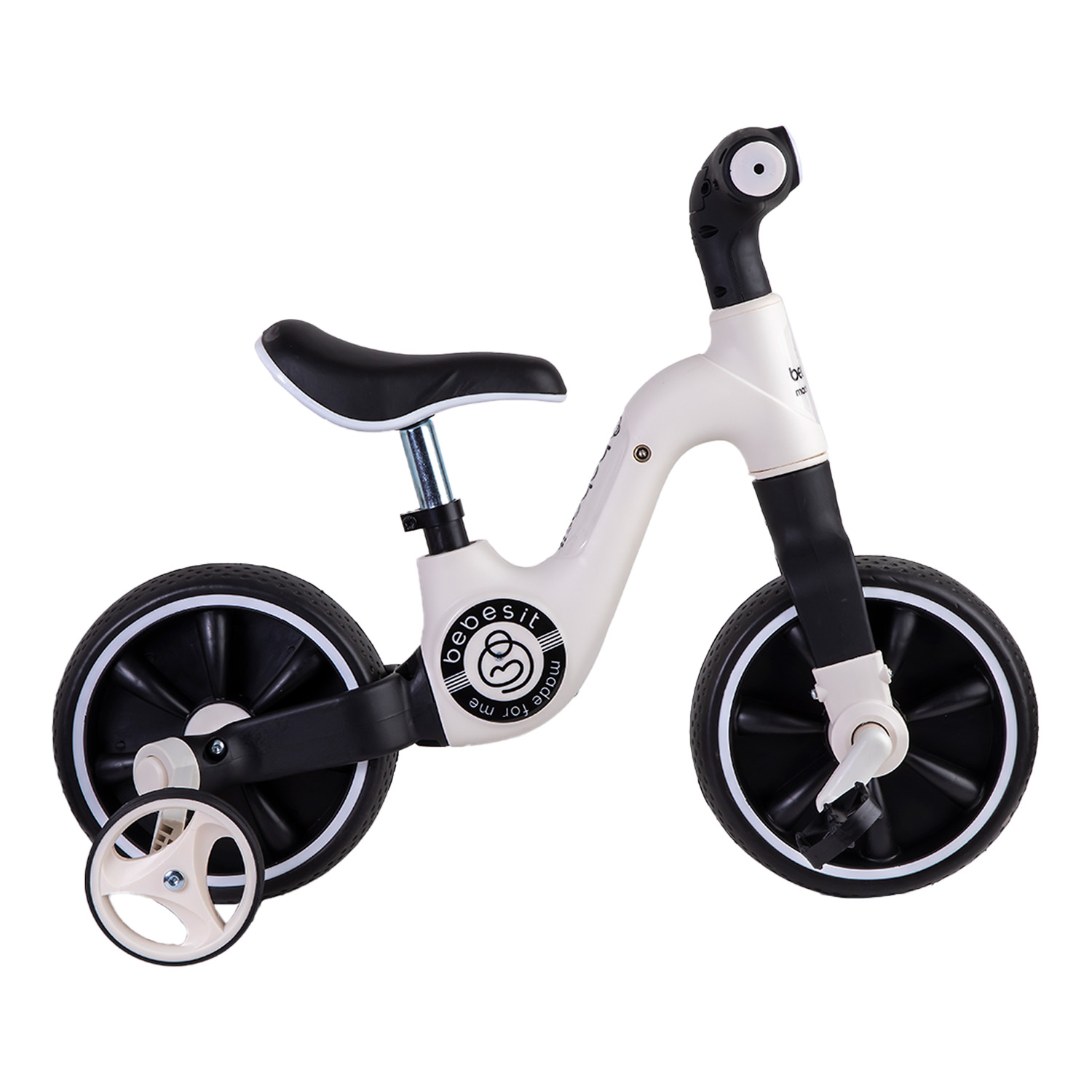 TRICICLO BICICLETA APRENDIZAJE PEDALES 2 EN 1 XT05 EN COLOR BLANCO - 2