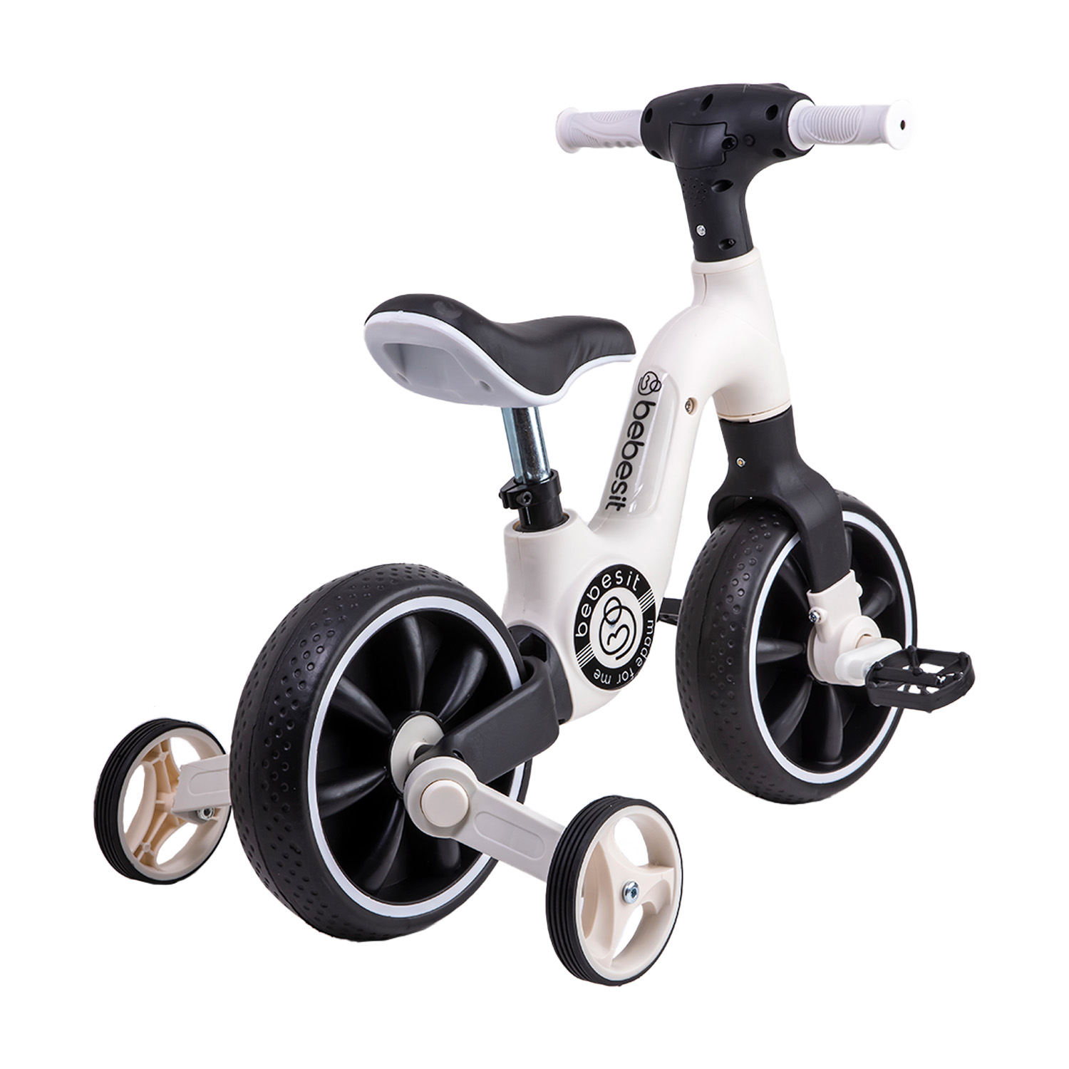 TRICICLO BICICLETA APRENDIZAJE PEDALES 2 EN 1 XT05 EN COLOR BLANCO - 5