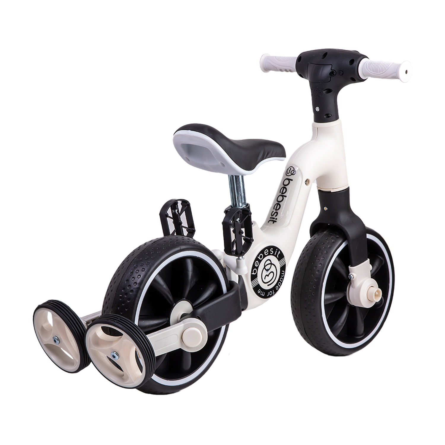 TRICICLO BICICLETA APRENDIZAJE PEDALES 2 EN 1 XT05 EN COLOR BLANCO - 6