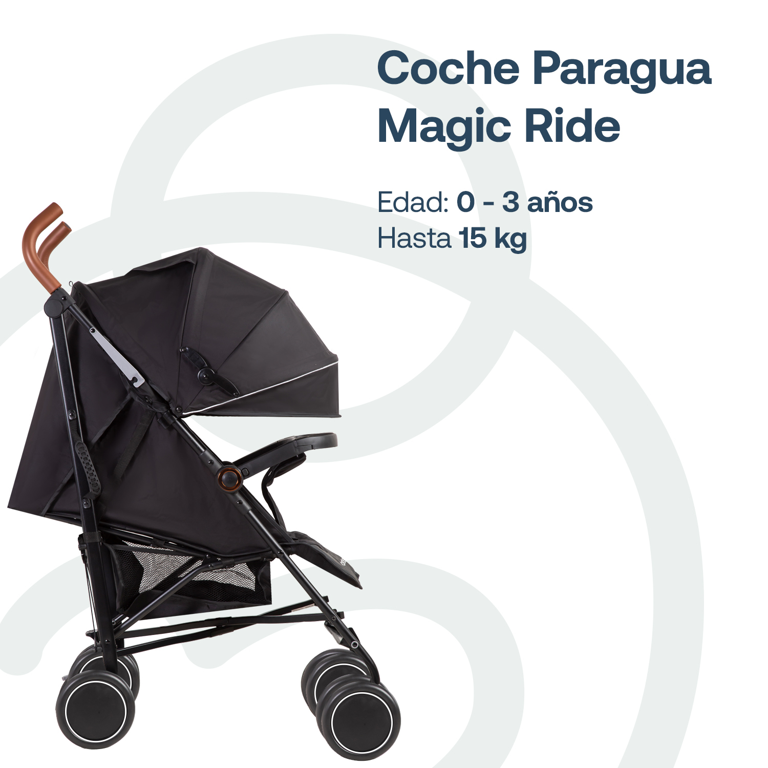 COCHE PARAGUA MAGIC RIDE FIESTA EN COLOR NEGRO BEBESIT - 2