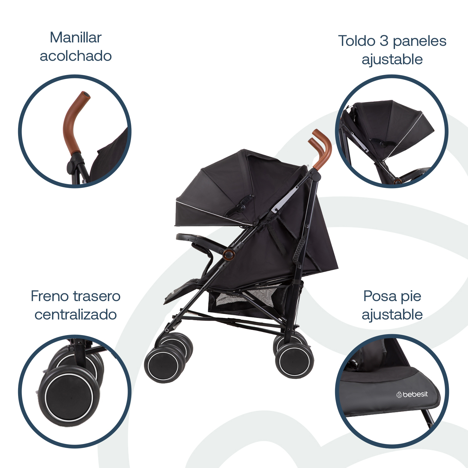 COCHE PARAGUA MAGIC RIDE FIESTA EN COLOR NEGRO BEBESIT - 4