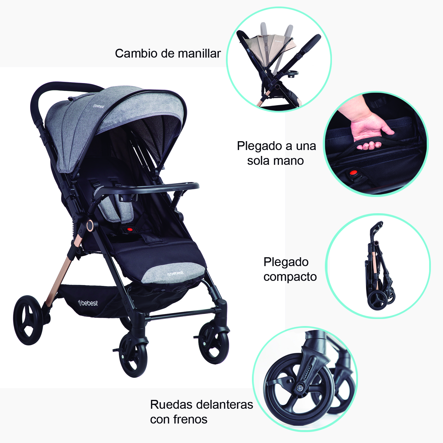 COCHE DE PASEO CITY GRIS - 9