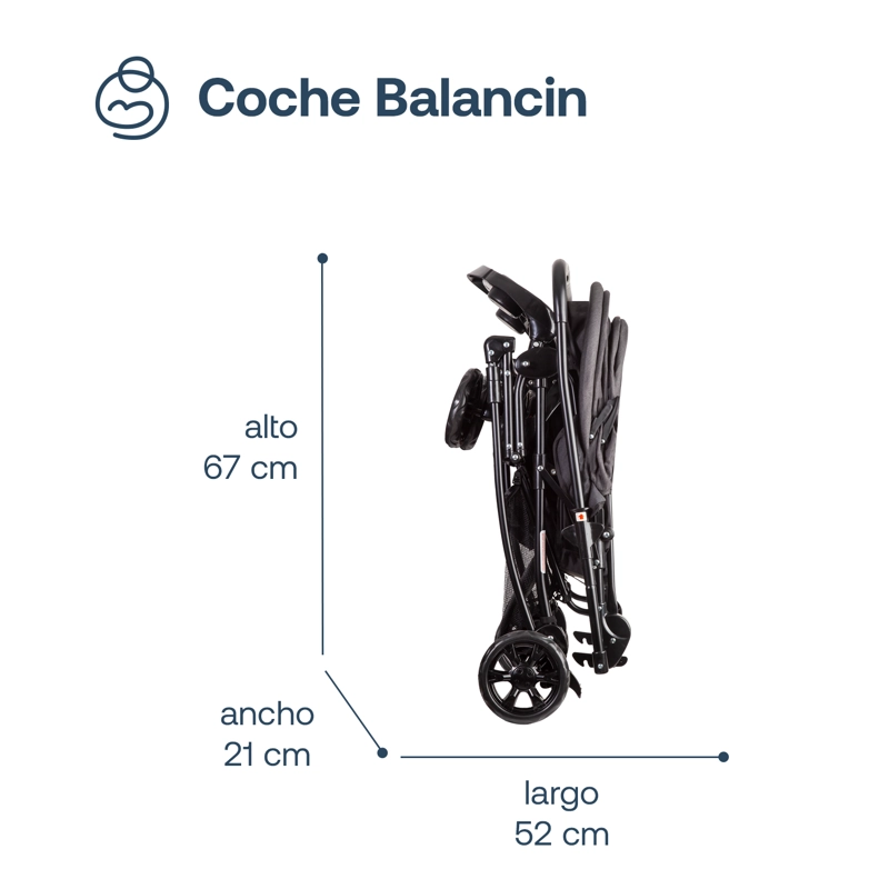 COCHE CUNA BALANCIN SX EN COLOR NEGRO MELANGE BEBESIT - 8