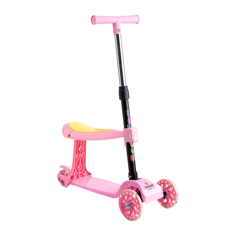 SCOOTER MONOPATÍN 2 EN 1 CON ASIENTO NIÑA PLEGABLE XT04 ROSA - 1
