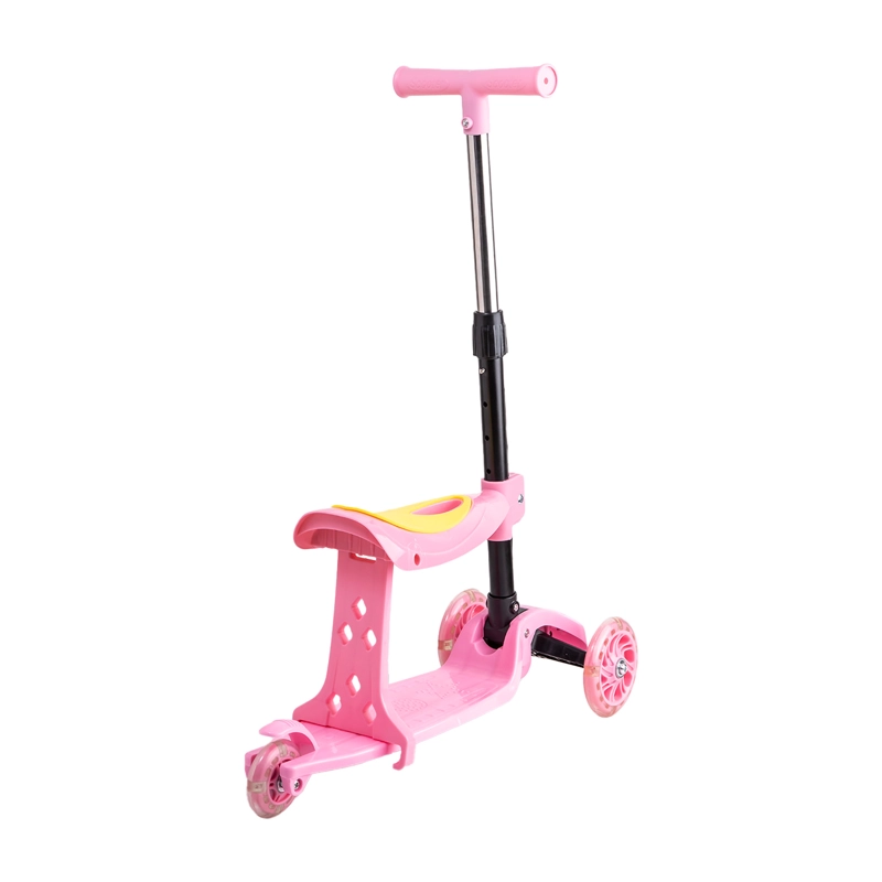 SCOOTER MONOPATÍN 2 EN 1 CON ASIENTO NIÑA PLEGABLE XT04 ROSA - 5