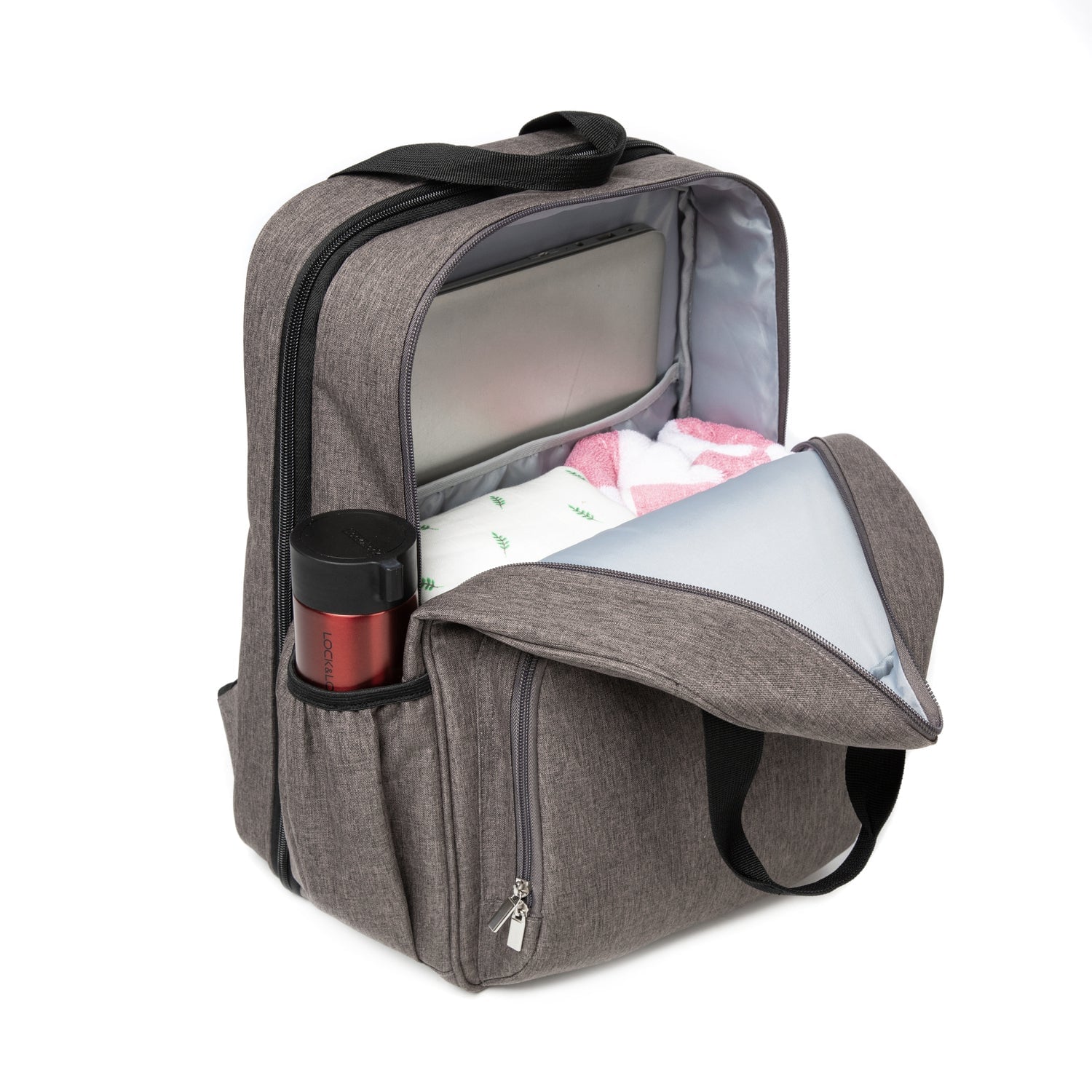 MOCHILA MATERNAL 3EN1 PAÑALERA CUNA Y MUDADOR GRIS BEBESIT - 4
