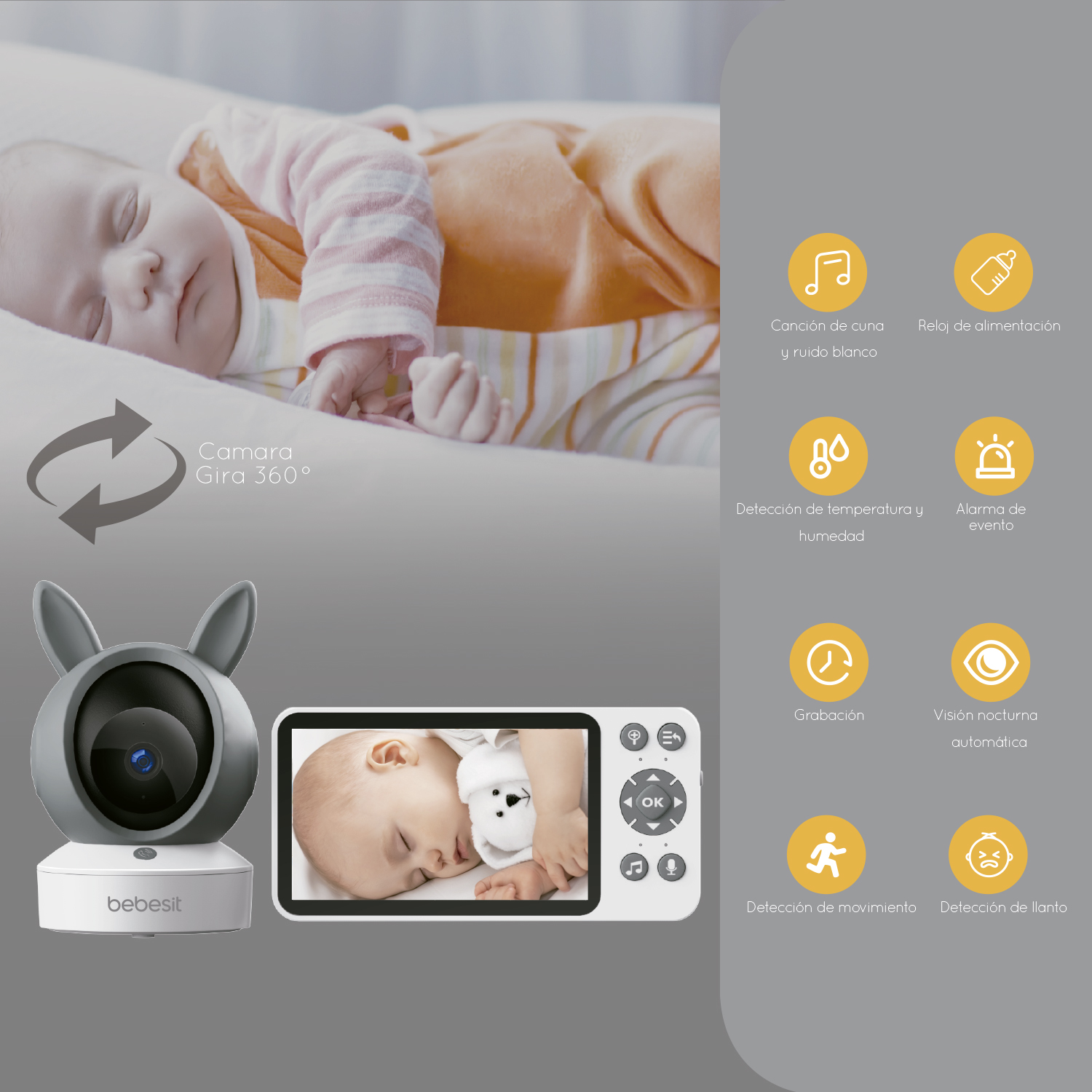 MONITOR CAMARA 360 SMARTGUARD HF3.0 WIFI1080P RUIDO+SOPORTE - 4