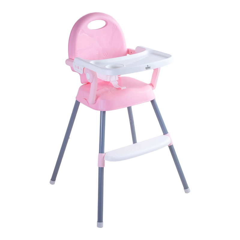 SILLA DE COMER PLEGABLE PORTATIL BEBE NIÑO FOLD ROSA - 1