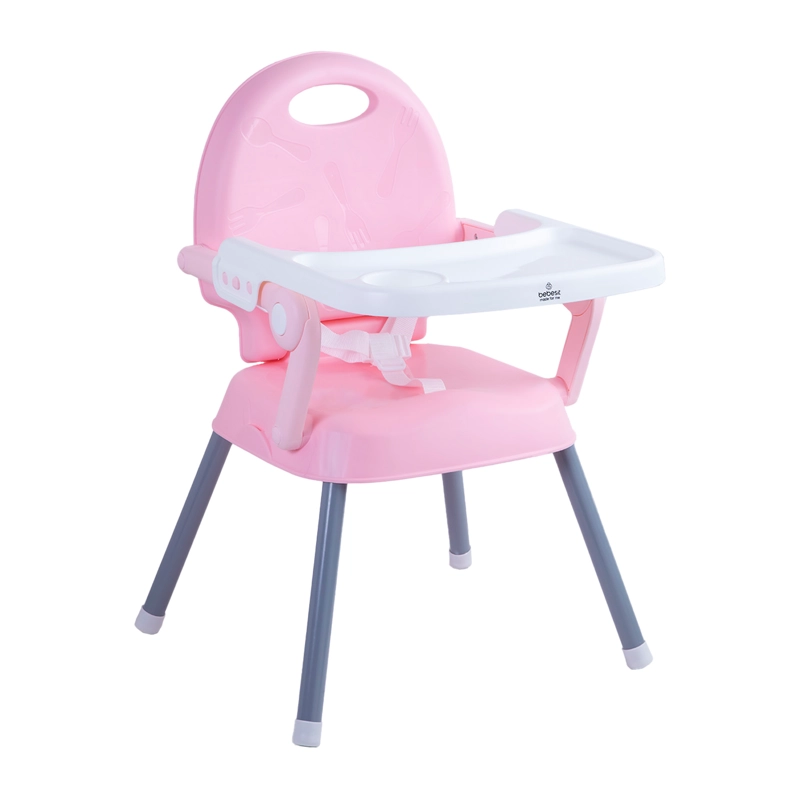 SILLA DE COMER PLEGABLE PORTATIL BEBE NIÑO FOLD ROSA - 2