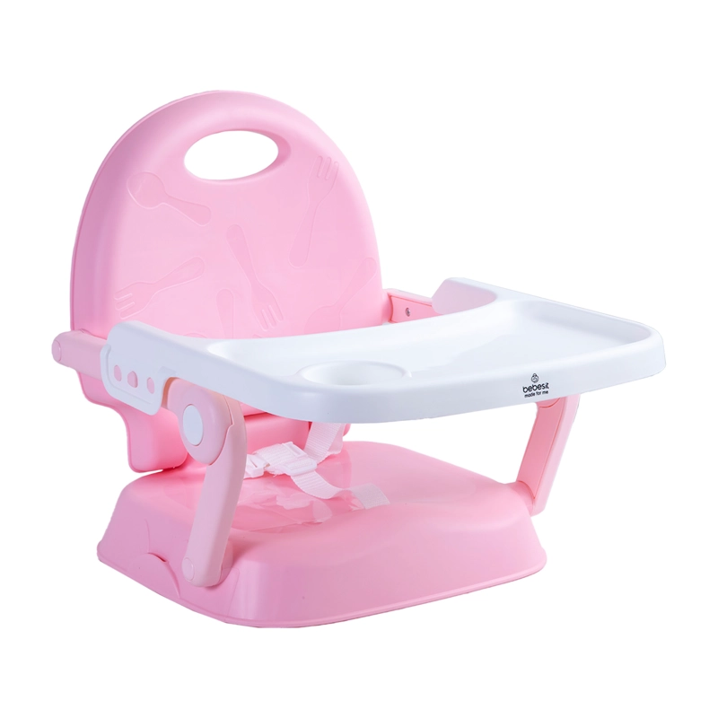 SILLA DE COMER PLEGABLE PORTATIL BEBE NIÑO FOLD ROSA - 5