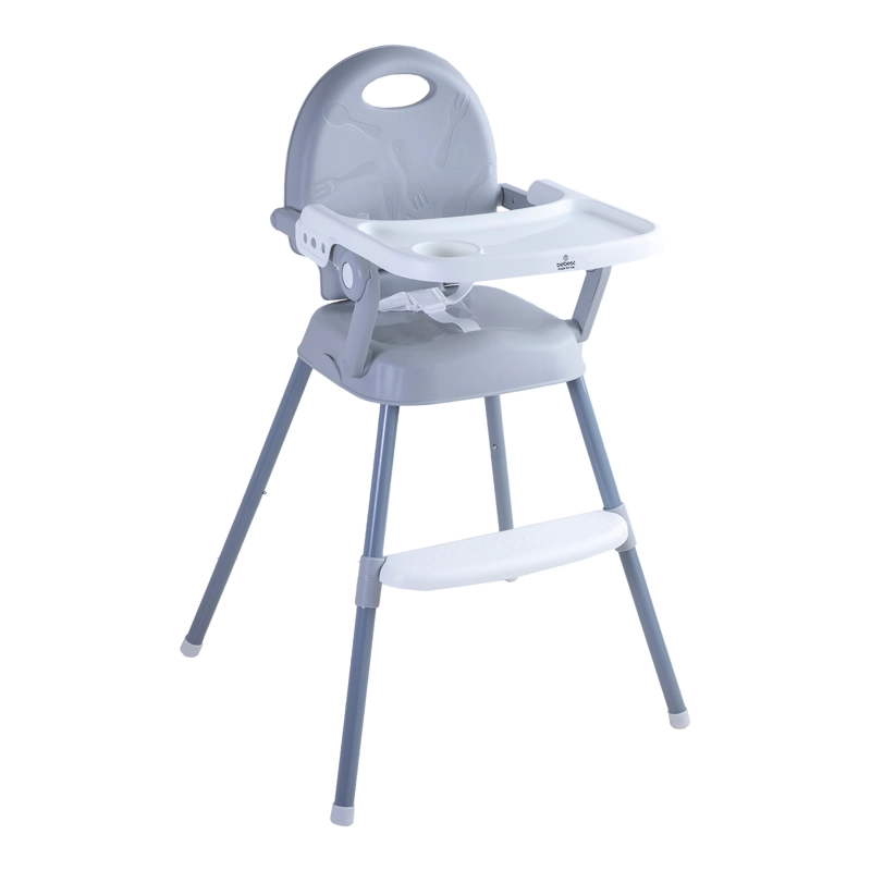 SILLA DE COMER PLEGABLE PORTATIL BEBE NIÑO FOLD GRIS - 1