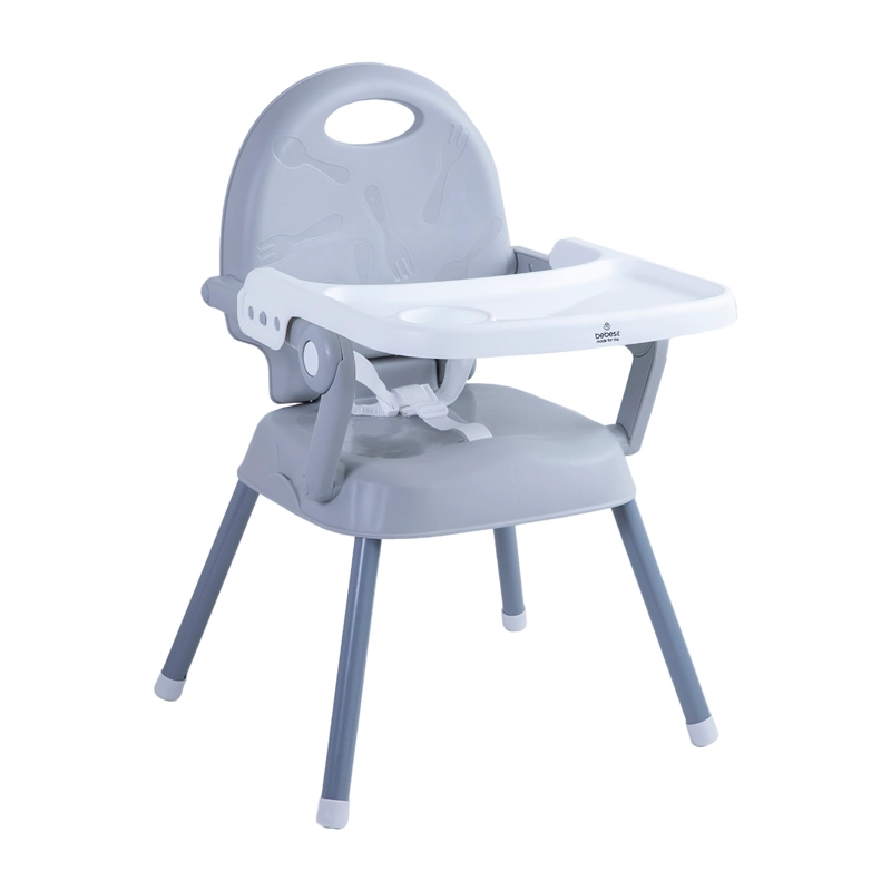 SILLA DE COMER PLEGABLE PORTATIL BEBE NIÑO FOLD GRIS - 2